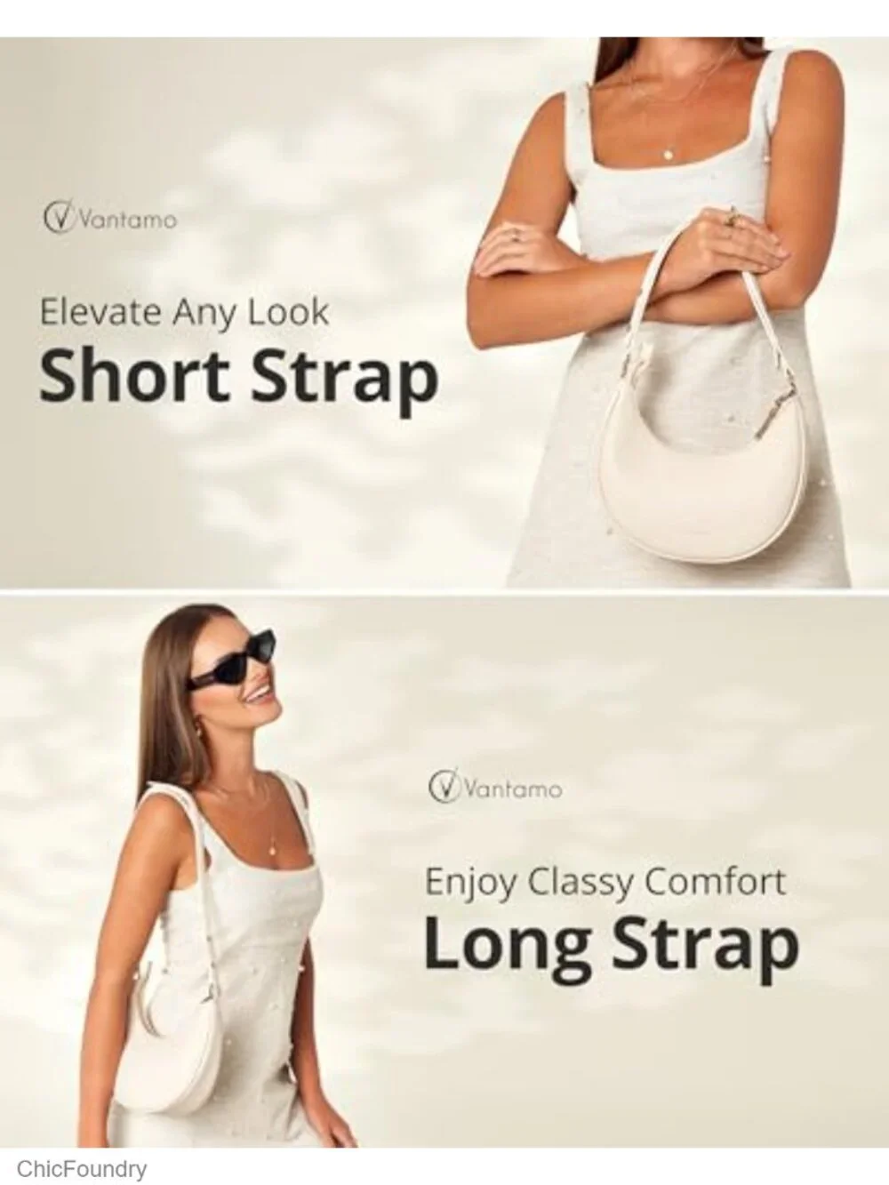 Faux Leather Half Moon Clutch Purse RFID Blocking Crossbody Bag